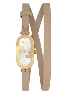 FENDI O'LOCK VERTICAL WATCH WITH LEATHER STRAP