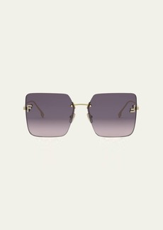 Fendi Oversized Rimless Square Metal & Nylon Sunglasses