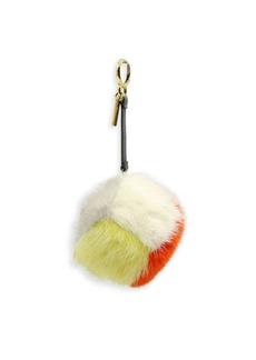 Fendi Pom Pom Bag Charm In Multicolor Faux Fur