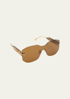 Fendi Rectangular Metal Shield Sunglasses