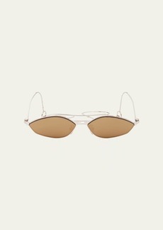 Fendi Rimless Metal Aviator Sunglasses