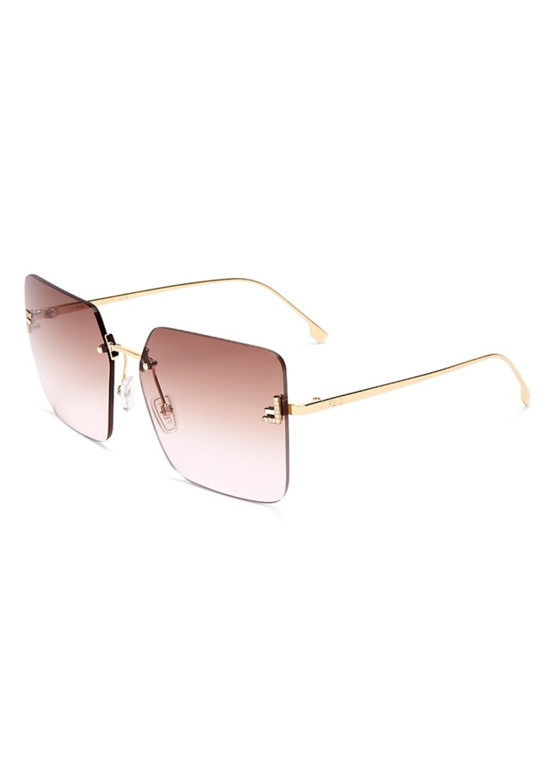 Fendi Rimless Square Sunglasses, 59mm