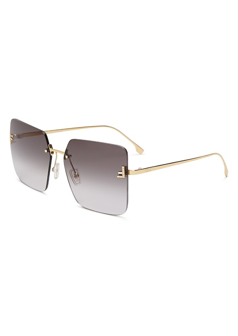 Fendi Rimless Square Sunglasses, 59mm