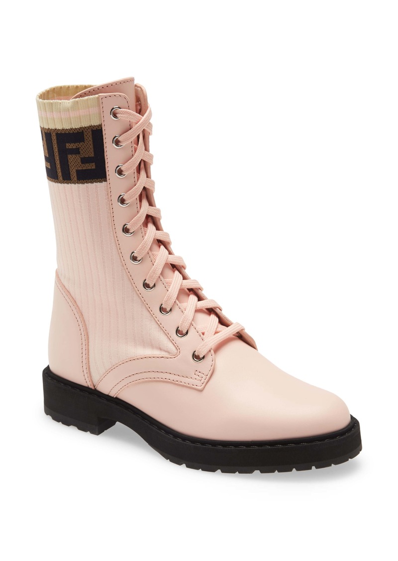 Fendi Fendi Rockoko Chelsea Sock Combat Boot Women Shoes