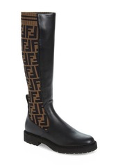 Fendi Rockoko Logo Sock Knee High Boot