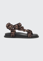 Fendi Ruched Logo Hiking Sporty Sandals