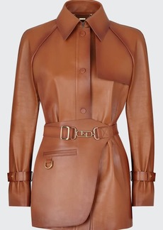 Fendi Shaded Leather Jacket with Detachable Belt