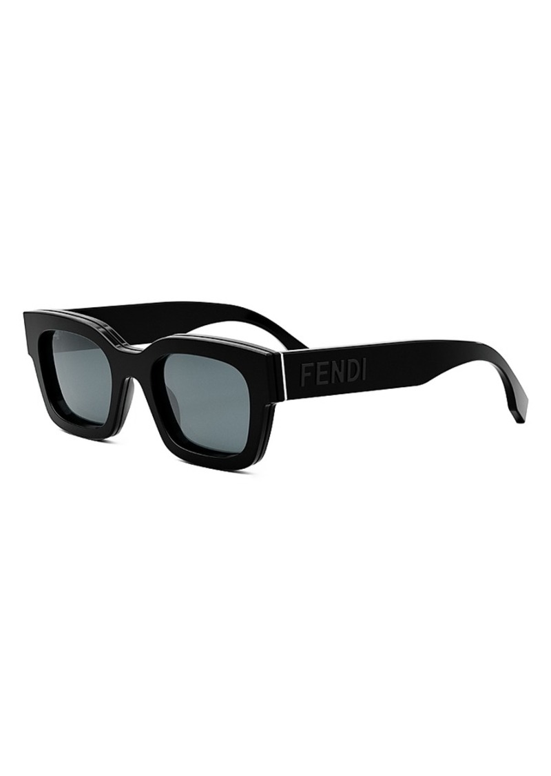 Fendi Signature Rectangular Sunglasses, 50mm