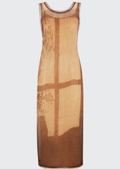 Fendi Sunset Shade Byssus Column Dress