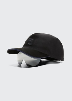 Fendi Tonal Logo Baseball Cap w/ Shield Mask