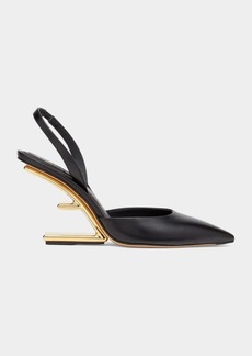 Fendi Vitello Leather Slingback Pumps