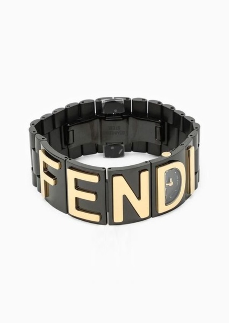 FENDI watch with gold logo lettering