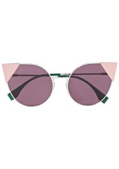 Fendi Woman Cat-eye Silver-tone And Acetate Sunglasses Pink