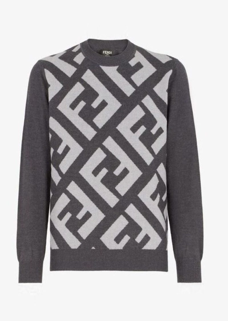 Fendi Wool Pullover With Ff Pattern