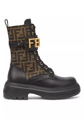 Fendigraphy FF 50MM Leather Biker Boots