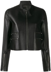 Fendi FF logo leather jacket