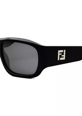 Fendi FF Squared 56MM Rectangular Sunglasses