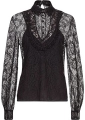Fendi floral lace buttoned blouse
