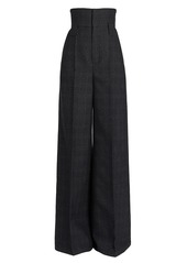 Fendi High-Waisted Price Of Wales Check Wool Pants