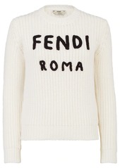 Fendi intarsia-knit long-sleeve jumper