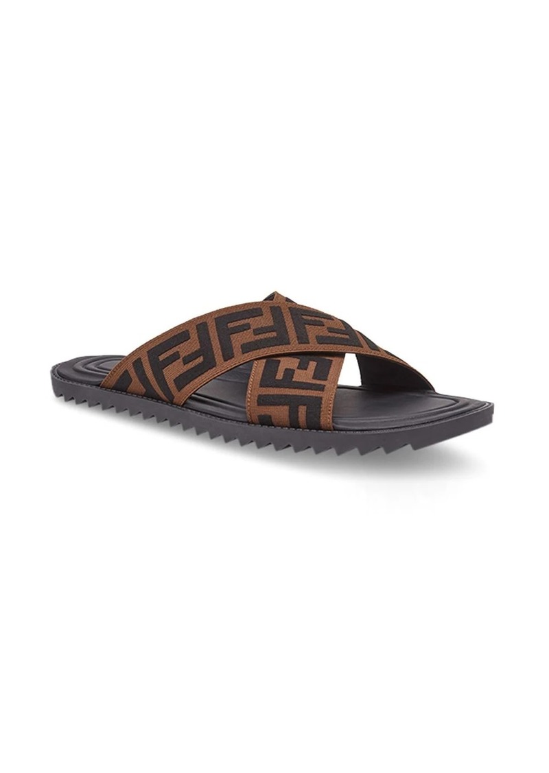 Fendi jacquard crossover slides | Shoes