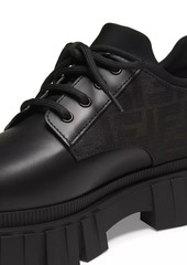 Fendi Leather & Textile Oxfords