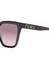 Fendi Lettering 55MM Square Sunglasses