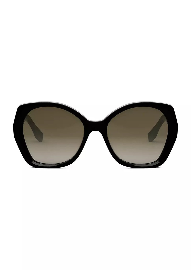 Fendi Lettering 57MM Butterfly Sunglasses