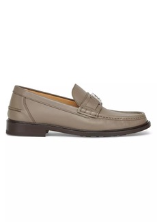 Fendi Logo-Accented Leather Loafers