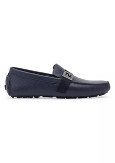 Fendi Logo-Accented Leather Loafers