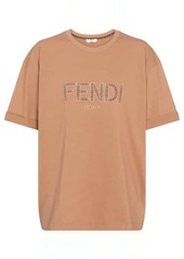 Fendi Logo embroidered cotton T-shirt