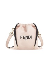 Fendi Logo Leather Drawstring Crossbody Bag