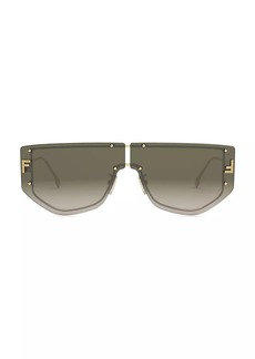 Fendi Metal Sun Rectangular Shield Sunglasses