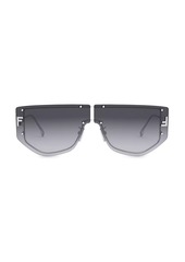 Fendi Metal Sun Rectangular Shield Sunglasses