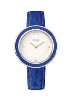 Fendi My Way Stainless Steel & Leather-Strap Watch