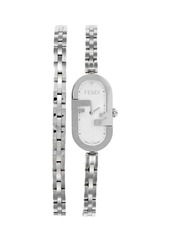 Fendi O'Lock 14.8MM Stainless Steel & 0.03 TCW Diamond Wrap Bracelet Watch