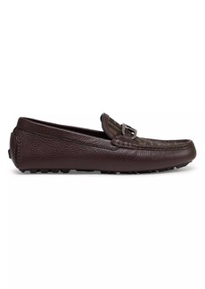 Fendi O'Lock Leather Driving Loafers