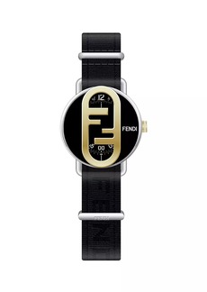Fendi O'Lock Two-Tone Stainless Steel & Jacquard Strap Watch/42MM
