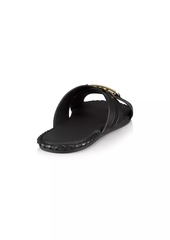 Fendi O'Lock Vitel Leather Slides