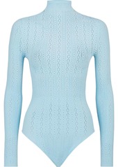 Fendi open-knit long-sleeve bodysuit