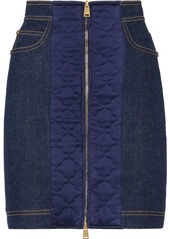 Fendi padded-detail denim skirt