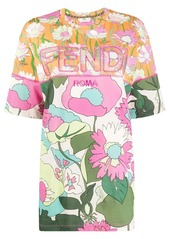 Fendi panelled floral-print T-shirt