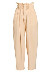 Fendi Paperbag Waist Washed Silk Crepe Trousers