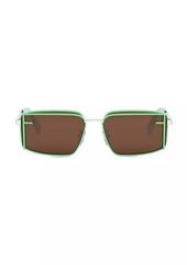 Fendi Rectangular Metal Sunglasses