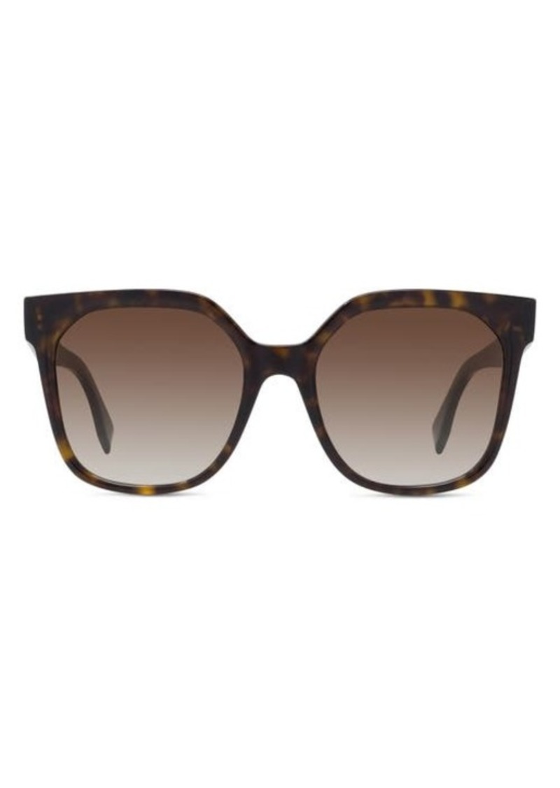 'Fendi Lettering 55mm Gradient Geometric Sunglasses