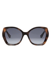 'Fendi Lettering 57mm Gradient Butterfly Sunglasses