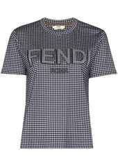 Fendi Vichy gingham logo-print T-shirt