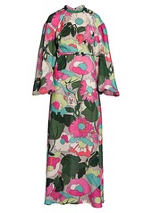 Fendi Windflowers Silk Maxi Dress