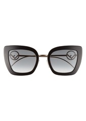 Women's Fendi 51mm Gradient Sunglasses - Black/ Dark Grey