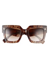 Women's Fendi 52mm Gradient Rectangle Sunglasses - Hvn Pattrn/ Brown Pink